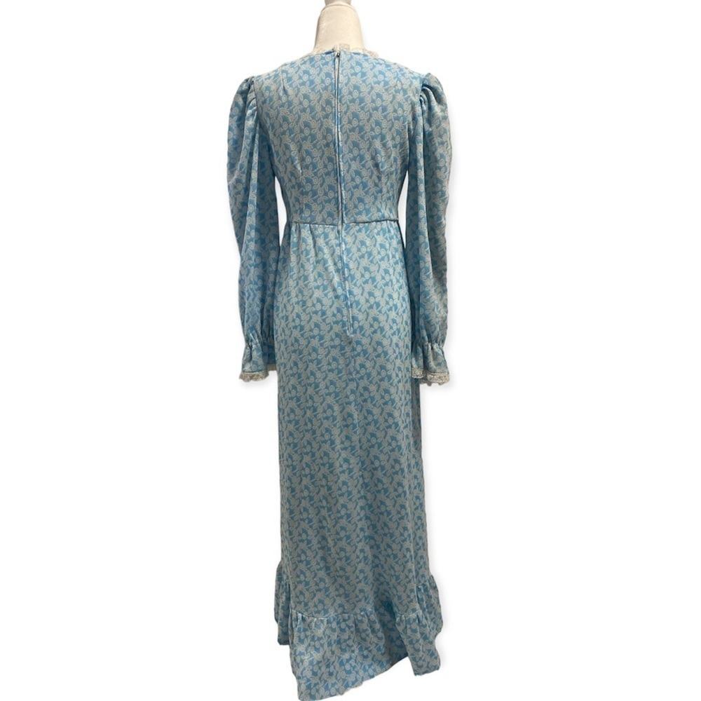 Prairie dress blue with white rosette pattern - Picture 2 of 6